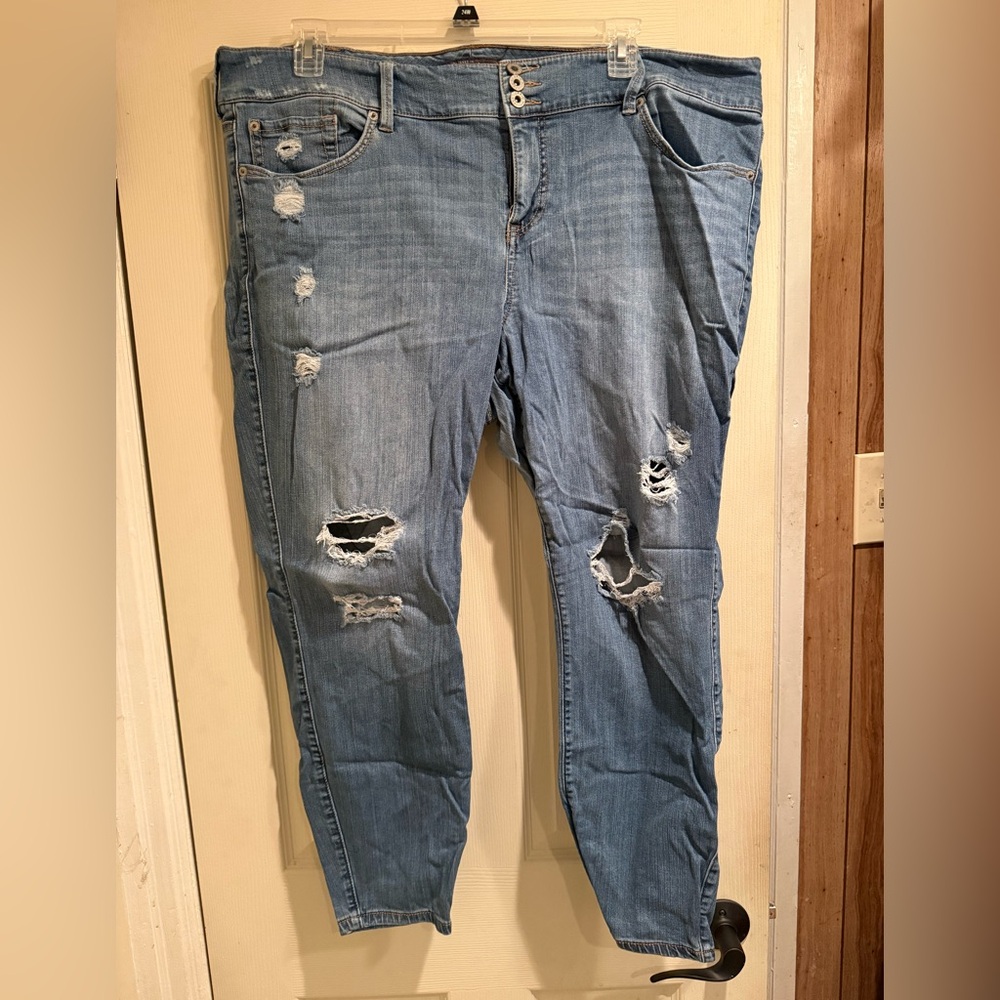 Torrid Light Blue Distressed Boyfriend Jeans